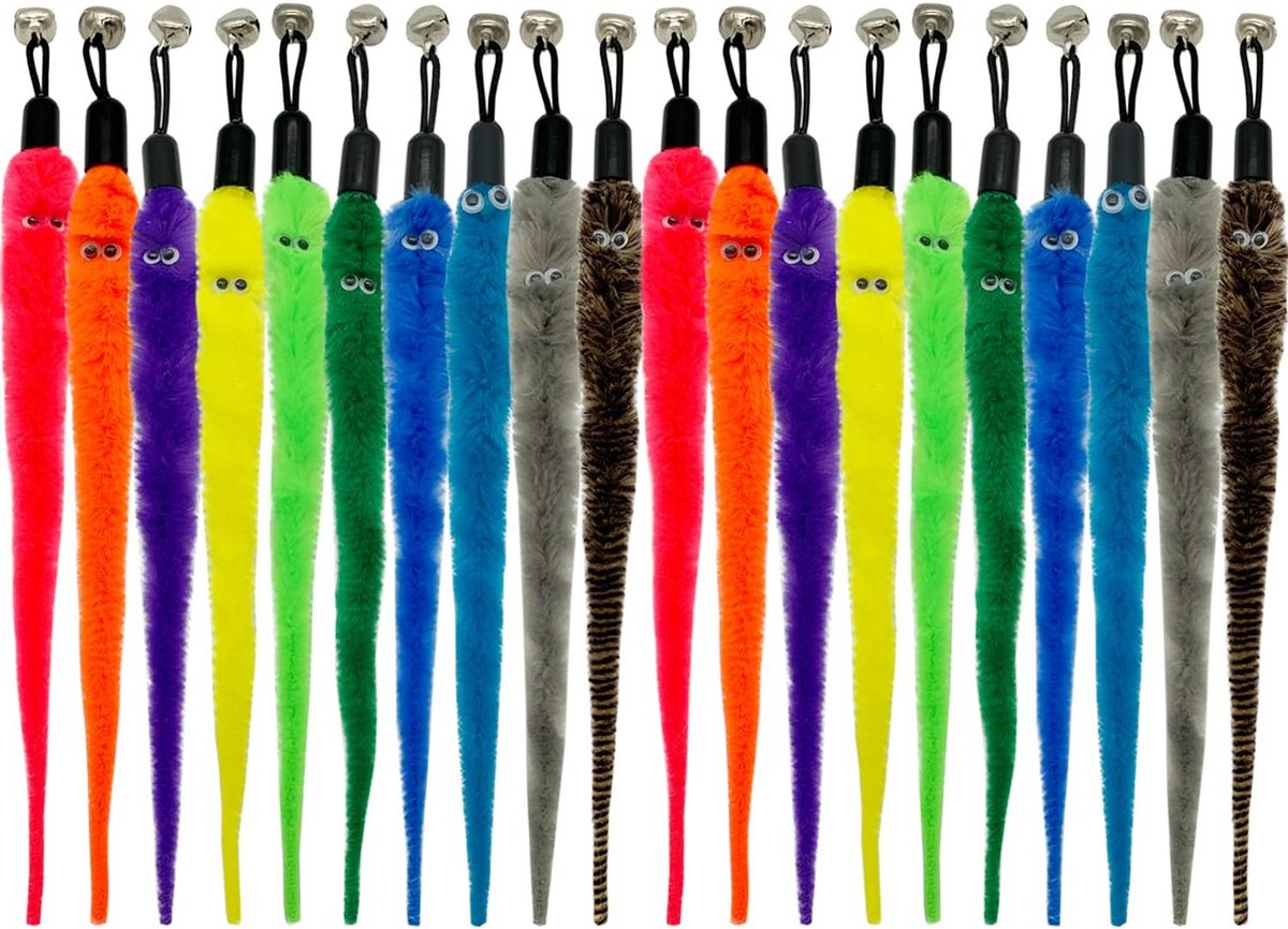Kattenwormspeelgoed Navullingen - Speelgoed Hulpstukken - Interactief Spelen - Universele Pasvorm - 20 Stuks - Multicolor