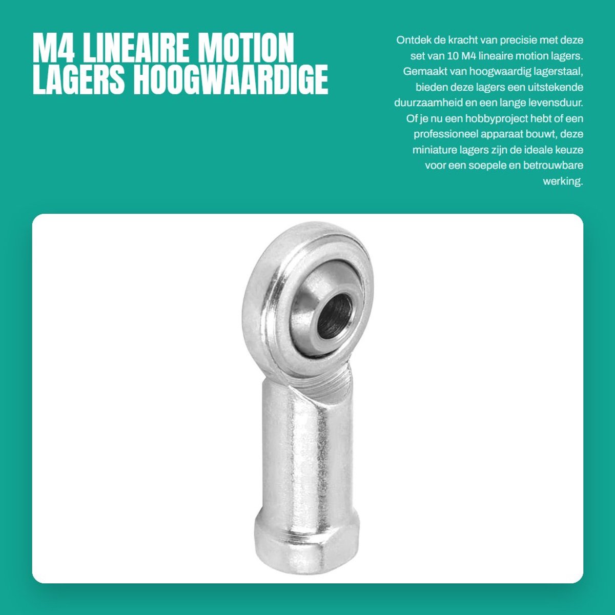 Dailygoods - M4 Lineaire Motion Lagers - Hoogwaardige Stalen Lagertjes voor Precisieprojecten - 10 Stuks - Duurzaam en Betrouwbaar - Precisielagers -...