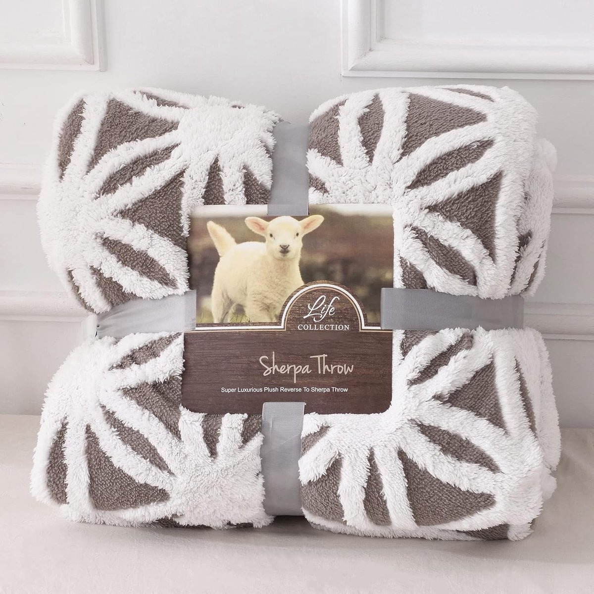 Luxe Sherpa Fleece Deken Lichtgrijs Dubbelzijdig 150x200cm