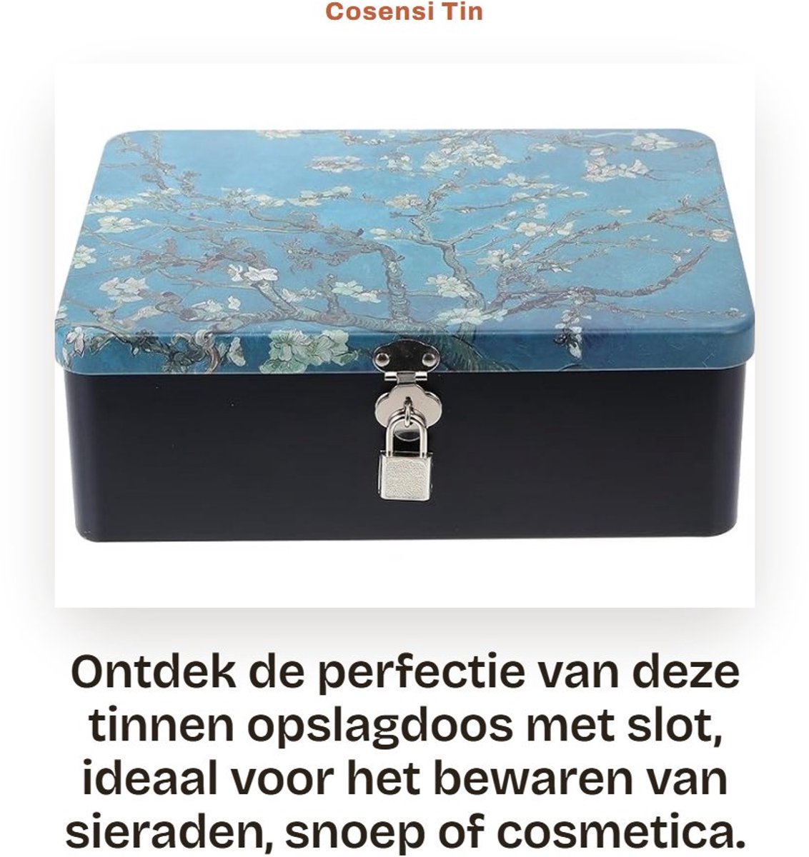 Dailygoods- Sieradenbox Waterdicht - Opbergdoos met Slot - Opbergdoos Karton - Opbergdoos met Deksel - Sieradendoos - Roestvrij Staal