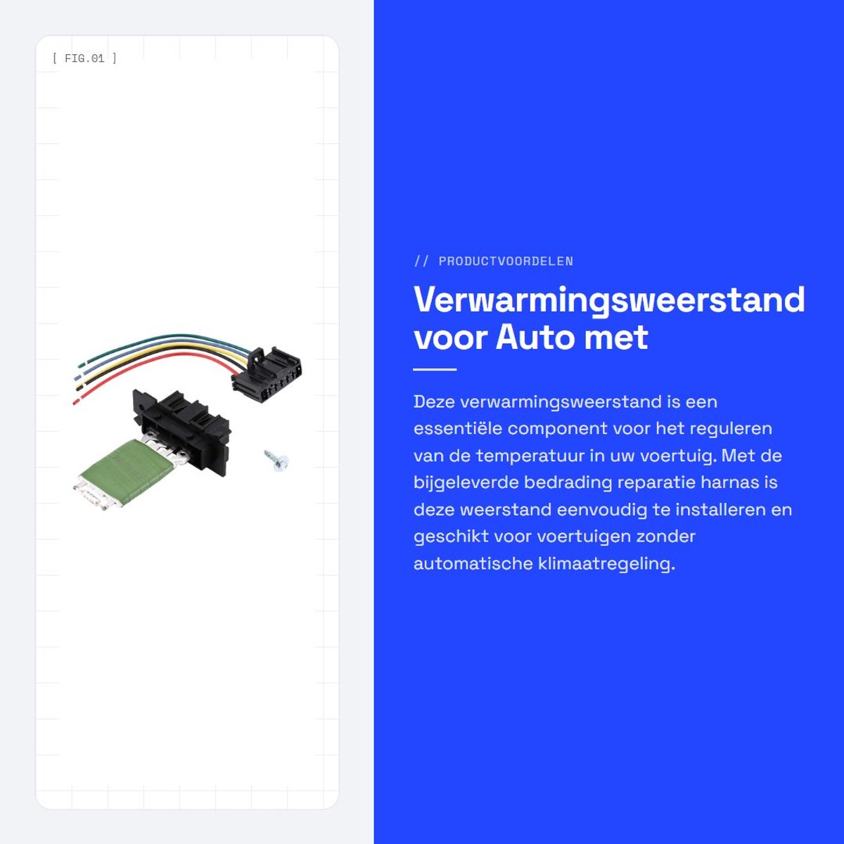 Dailygoods - Verwarmingsweerstand voor Auto met Bedrading Reparatie Harnas