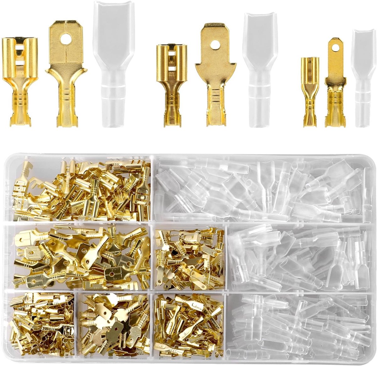 Dailygoods - 450 Stuks Platte Steekhulzen Kabelschoenenset voor Auto en Motorfiets