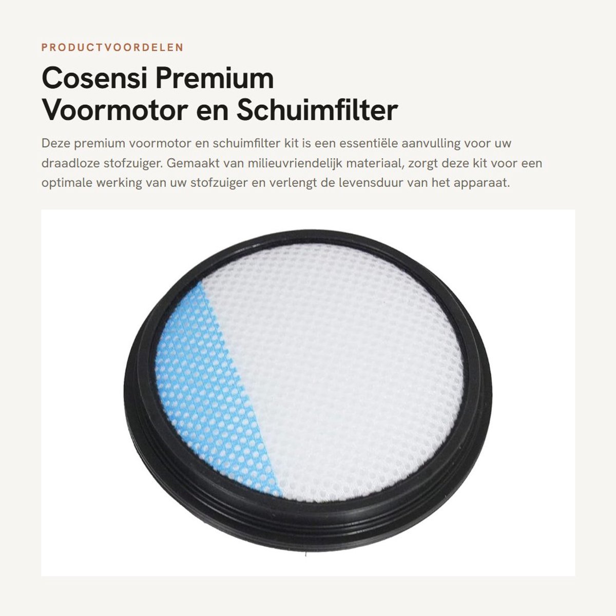 Dailygoods - Premium Voormotor en Schuimfilter Kit voor Draadloze Stofzuigers