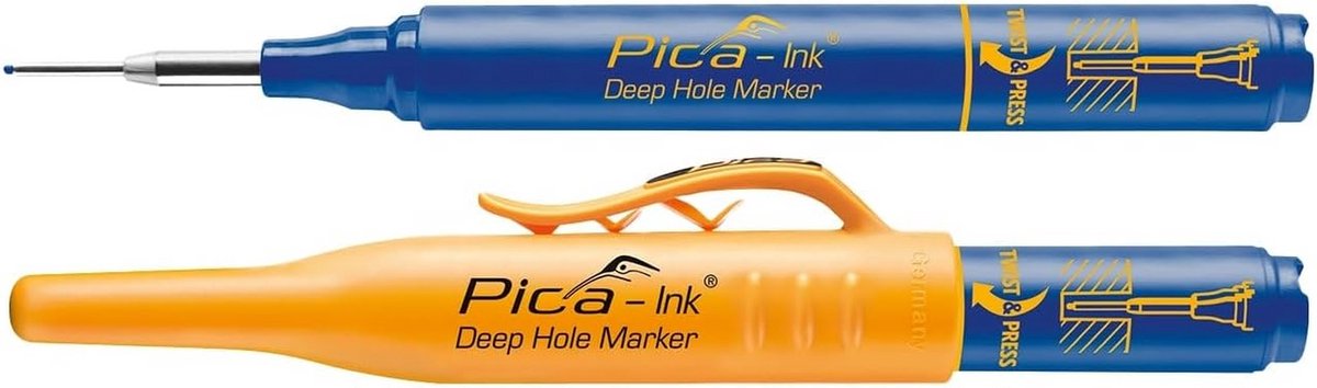Permanente Marker Pen - Diepe Gat Marker - Precisie Markeren - Fijne Tip - 1 Stuk - Blauw
