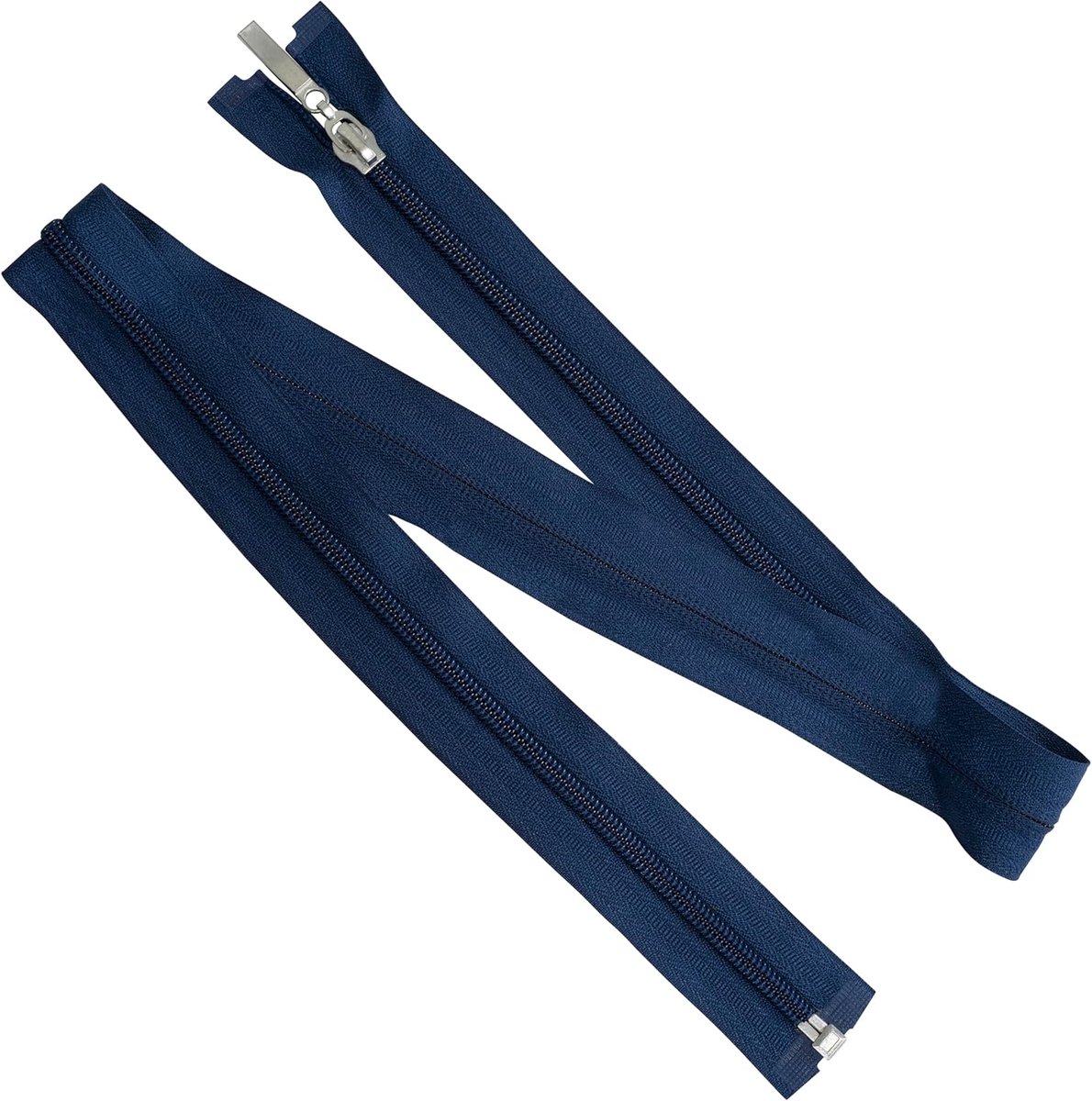 Set spiraalritsen - Naai ritsen - Textiel projecten - Deelbaar met trekker - 85 cm lang - Donkerblauw
