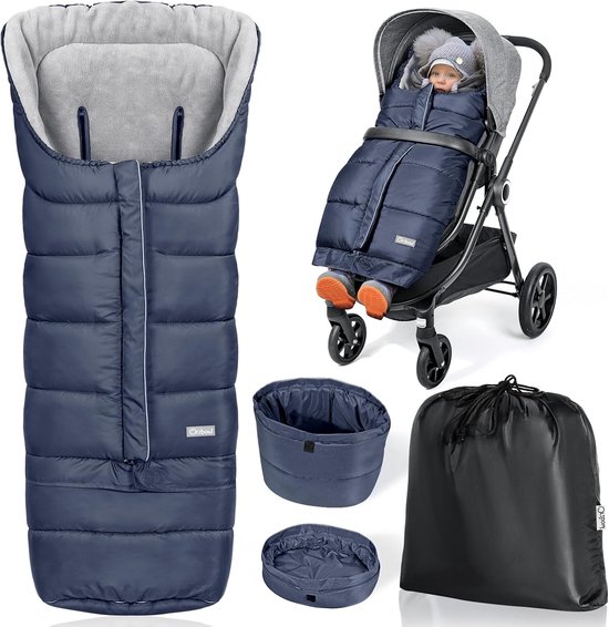 Universele Voetenzak - Kinderwagenhoes - Baby Warm Houden - Verstelbare Lengte - 97x44cm - Grijs — afbeelding 5