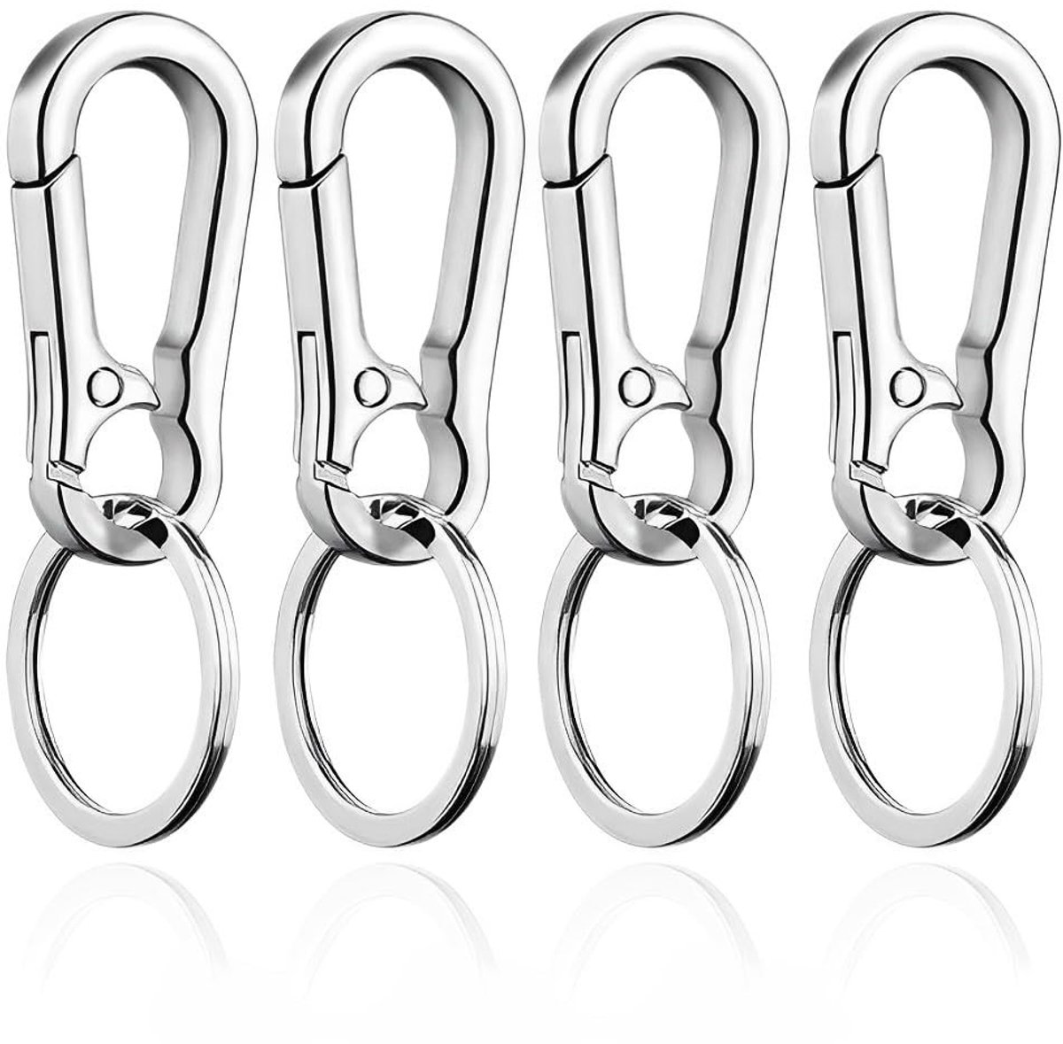 Dailygoods- Karabijnhaken Set van 4 - Sleutelhanger Ringen - Metalen Organizer - Duurzaam en Corrosiebestendig - 45 x 21 mm - Elegant Design