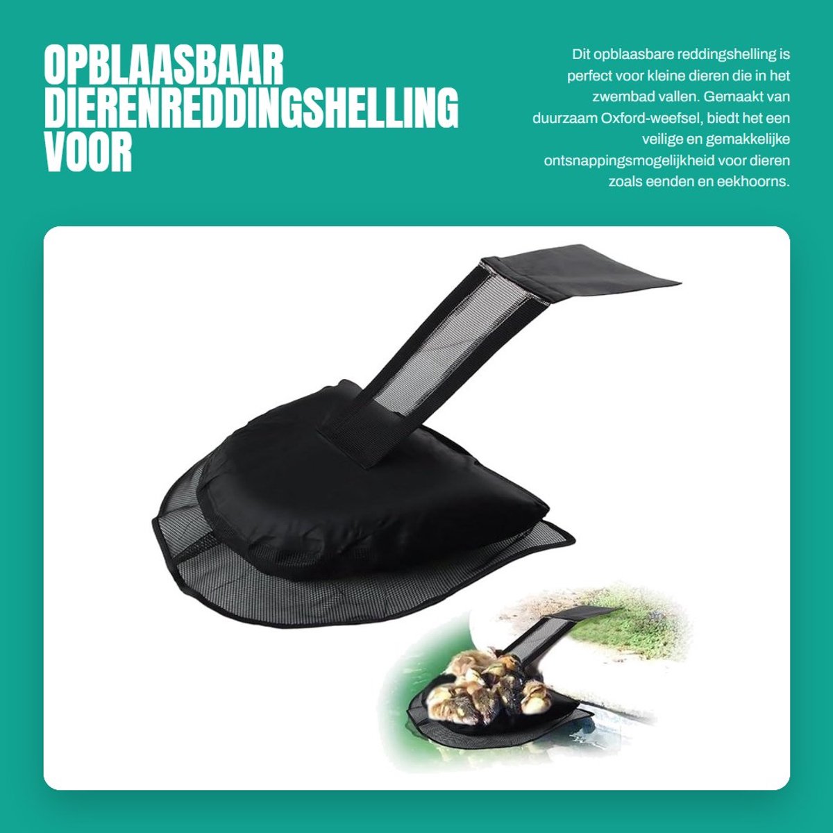 Dailygoods- Reddingshelling voor Dieren - Opblaasbaar Zwembad - Vluchthelling - Duurzaam Oxford-Weefsel - Eenvoudig te Installeren - Veiligheidsoplossing - Dierenreddingsnet