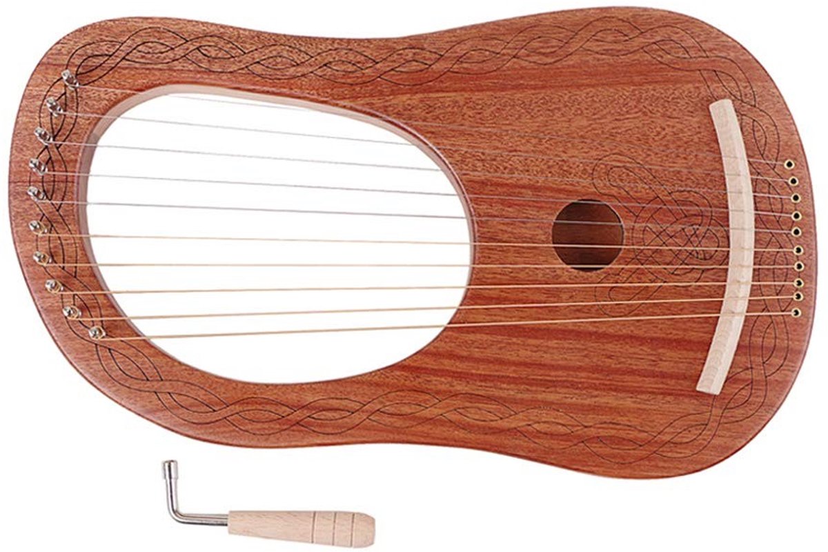 Dailygoods- Lyra Harp met 10 Snaren - Draagbare Harp - Duurzame Stalen Snaren - Stabiele Geluidskwaliteit - Muziekinstrument - Perfect Muziekcadeau