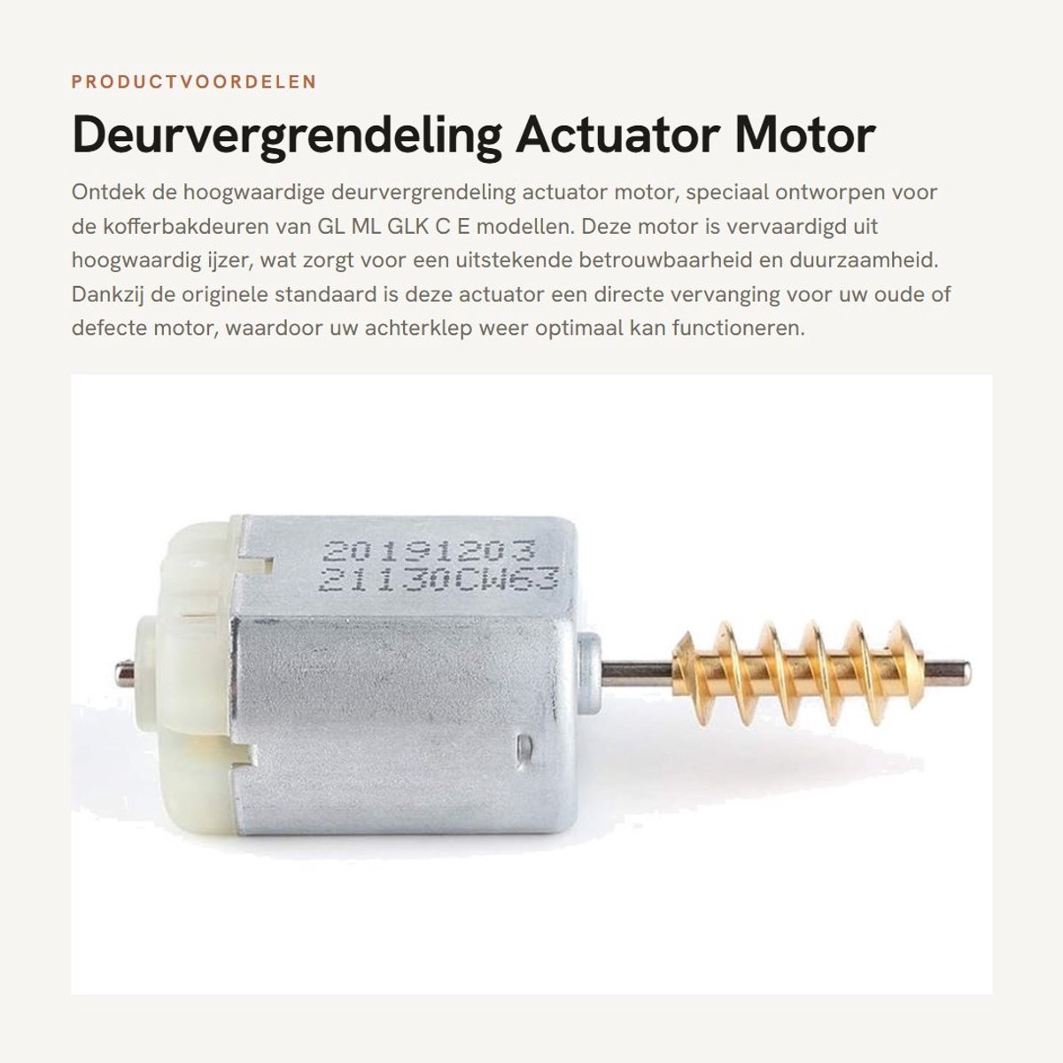 Dailygoods- Deurvergrendeling Achterklep Motor - Actuator - Vervanging - Geschikt voor GL/ML/GLK/C/E - Hoge Betrouwbaarheid - Duurzaam Ijzer