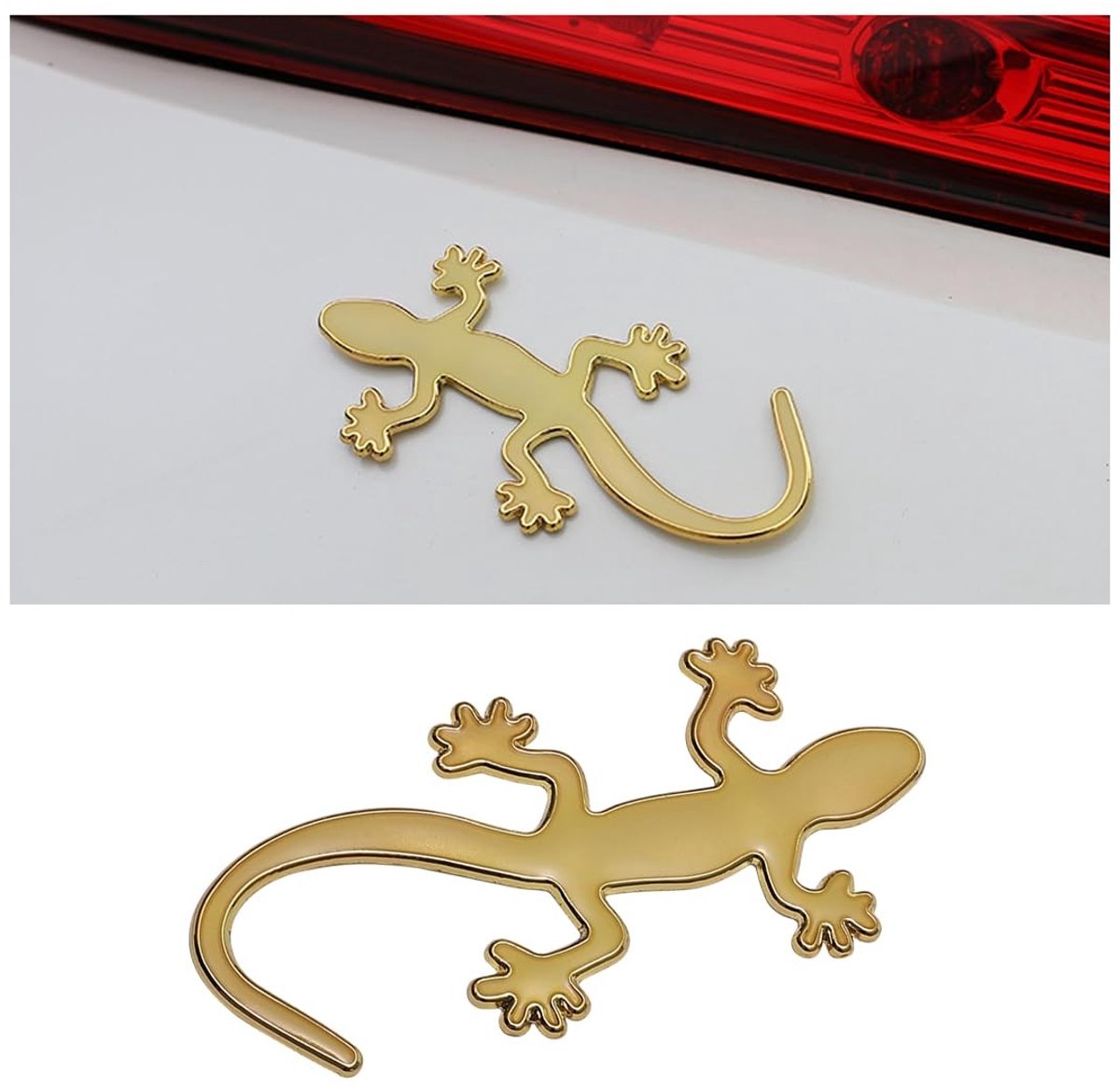 Dailygoods- Autosticker Goud - 3D Driedimensionale Carrosseriesticker - Krasbestendig - Universeel - 10,2 x 4,8 cm - Eenvoudig te Plakken - Voertuigsticker