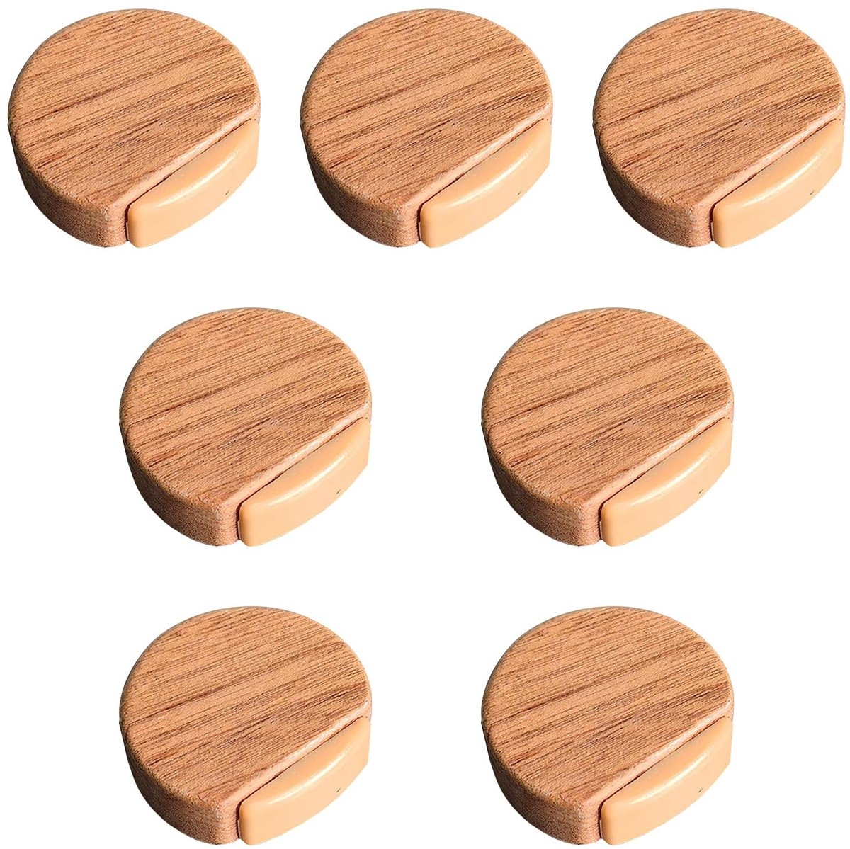Dailygoods- Deurstopper 7 Stuks - Houten Antibotsingsdeurstop - Duurzaam Milieuvriendelijk - Eenvoudige Installatie - Geschikt Voor Slaapkamerdeuren - Afmetingen 4.5x4.2x1.6 Cm - Deurbuffer
