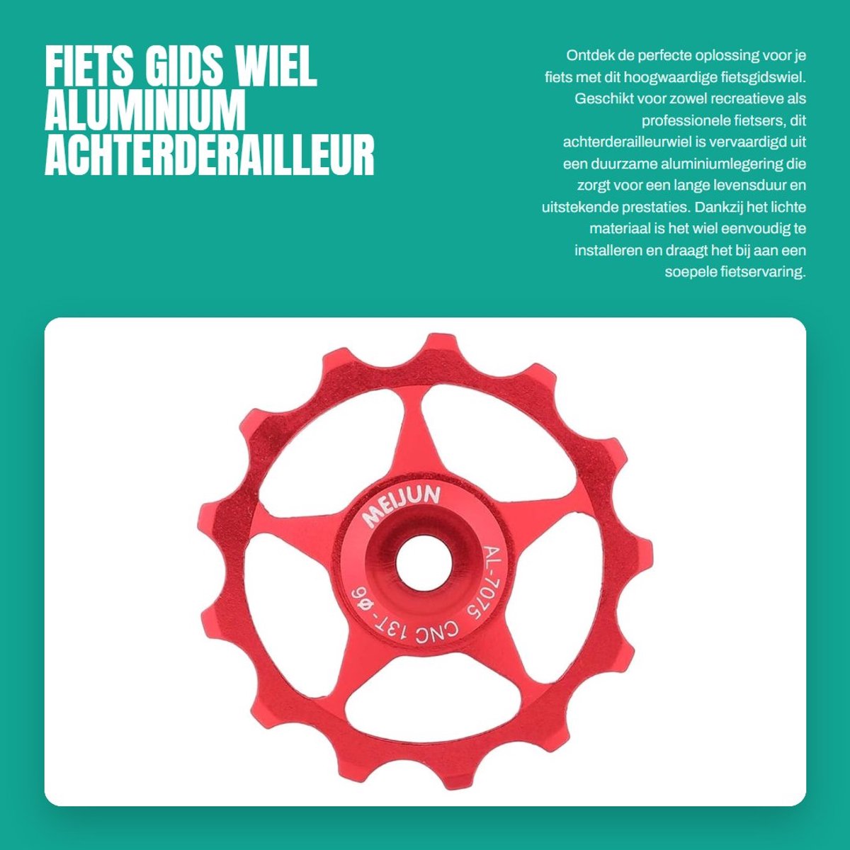 Dailygoods- Jockey Wiel Duurzaam Aluminium - Achterderailleur - Kogellagers - Lichtgewicht - Antiroest - Noodzakelijk Accessoire - Fietsrol
