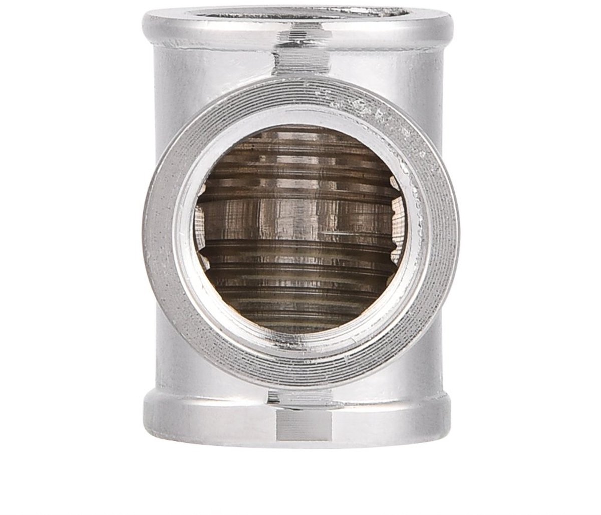 Dailygoods - T-Adapter - 3-Weg - Duurzaam - Chrome - G1/4 Draad - Geschikt voor PC Waterkoeling - ID12.9mm/OD17mm
