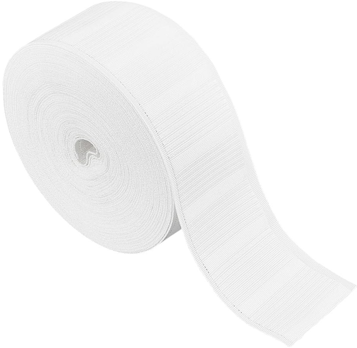 Dailygoods- Gordijntape 20 m - Witte Plooiband - Gordijnaccessoire - Doe-het-zelf Decoratie - 70 mm Breed - Handige Huishoudelijke Oplossing