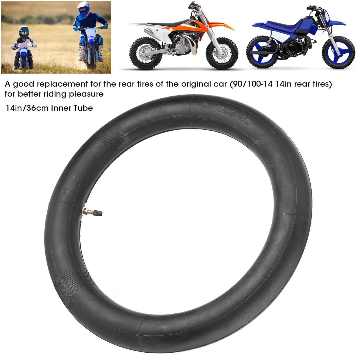 Dailygoods- Binnenband 90/100-14 - Achterband - Motorband - Rubber - Geschikt voor PIT PRO Drit Bike 125cc/140cc - Hoge kwaliteit