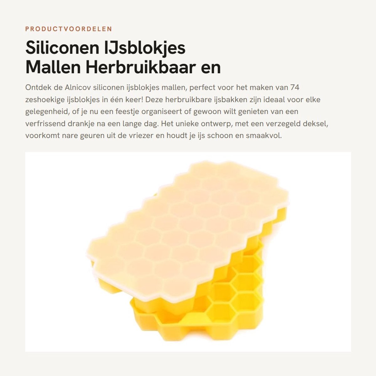Dailygoods- IJsklontjesmal 2 Stuks - Siliconen Mallen - BPA-vrij - Flexibel - Verzegeld Deksel - 74 IJsblokjes - Ijsblokjesbak