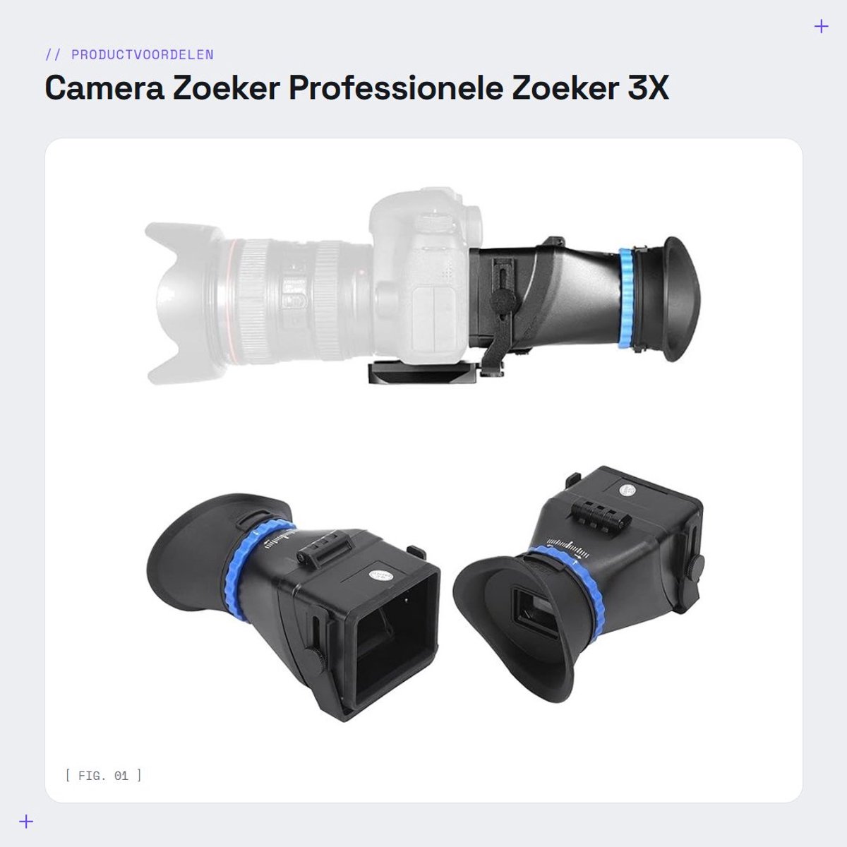 Dailygoods- Camera Zoeker Professionele 3x Versterking - 3 Inch/3.2 Inch Compatibel - Kunststof/Legering/Glas - 1/4 Inch Schroef - Lichtgewicht 382g - Inclusief Anti-verloren Lanyard - Camerazoeker
