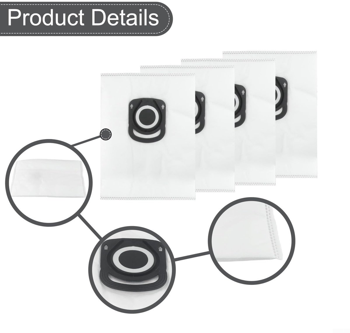 Dailygoods- Stofzakken Perfecte Pasvorm - Stofzakken voor X-Plorer Serie 75 S+ - Pack van 4 - Effectieve Filtratie - Eenvoudig te Installeren - Langdurige Prestaties - Stofzuigerzakken