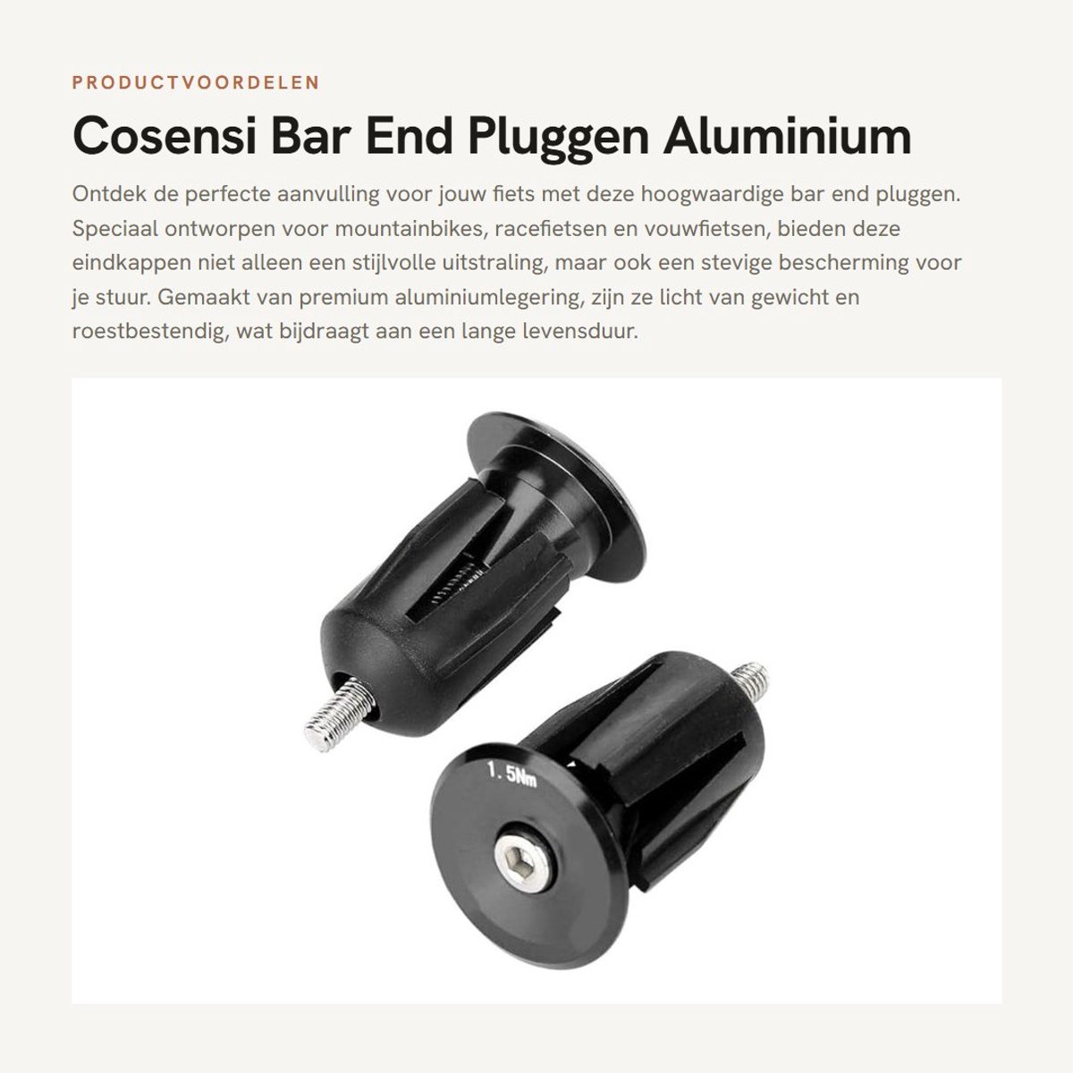 Dailygoods- Bar End Pluggen Aluminium - Fietsstuur Eindkappen - Lichtgewicht - Schokbestendig - Eenvoudig te Installeren - Geschikt voor Mountainbike/Racefiets