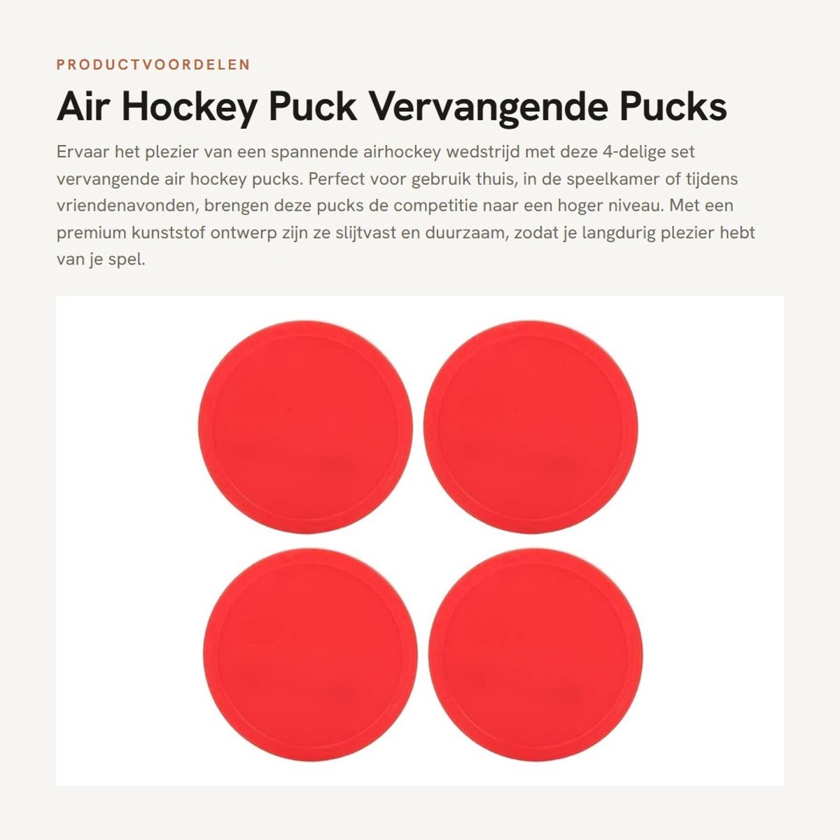 Dailygoods- Air Hockey Puck - 4-delige Set - Lichtgewicht Kunststof - Slijtvast en Duurzaam - Vervangende Pucks - Geschikt voor Thuisgebruik - Hockeypuck