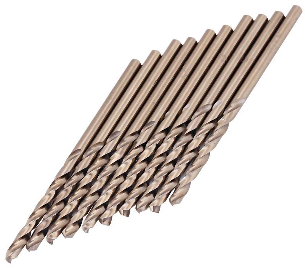 Dailygoods - Boorset - 10-delige set - HSS Cobalt - voor metaal en hout - voor RVS en aluminium - geschikt voor professioneel gebruik - 3mm