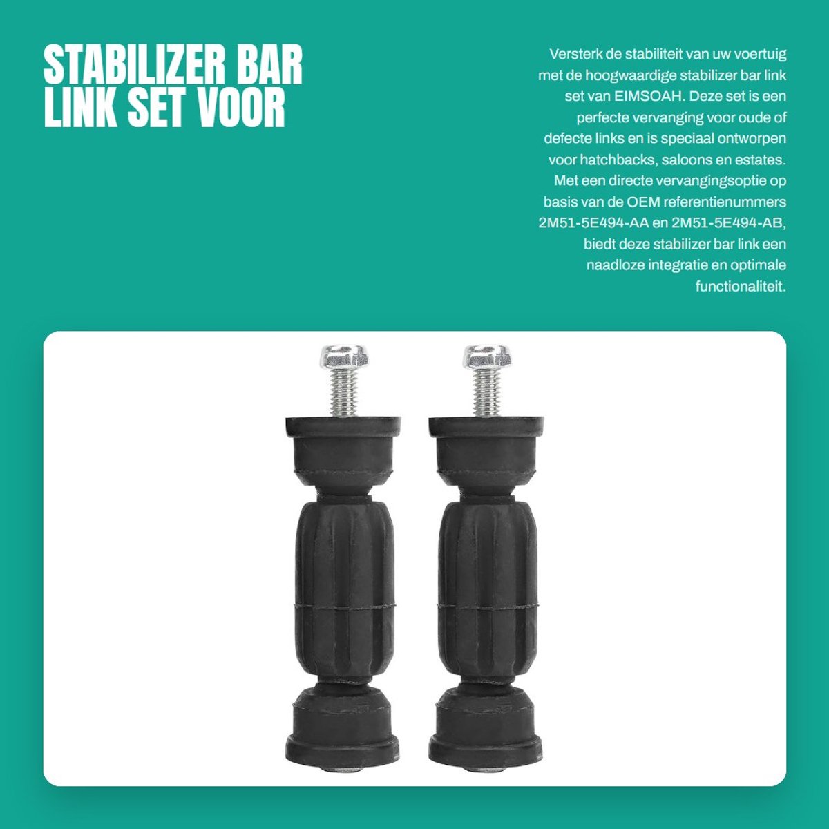 Dailygoods- Stabilisatorstang Directe Vervanging - Antirollink - Rubber/Aluminium Materiaal - Geschikt voor Hatchback/Saloon/Estate - Optimale Compatibiliteit - Perfecte Controle - Stabilisatorlink