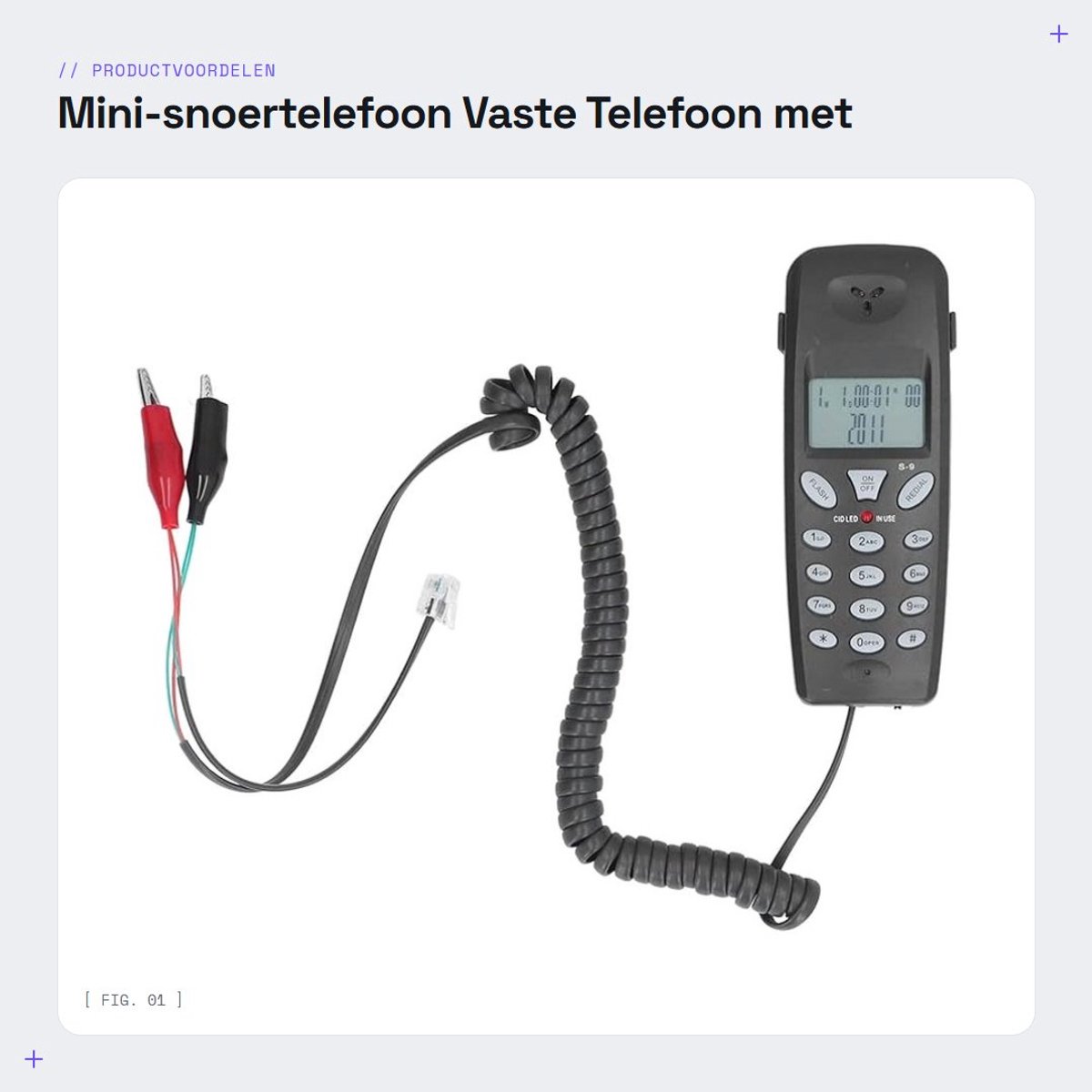 Dailygoods- Snoertelefoon met Nummerherkenning - Vaste Telefoon - Telefoon met Snoer - ABS Materiaal - Hoog Belsignaal ≥70dB - Geschikt voor Thuiskantoor