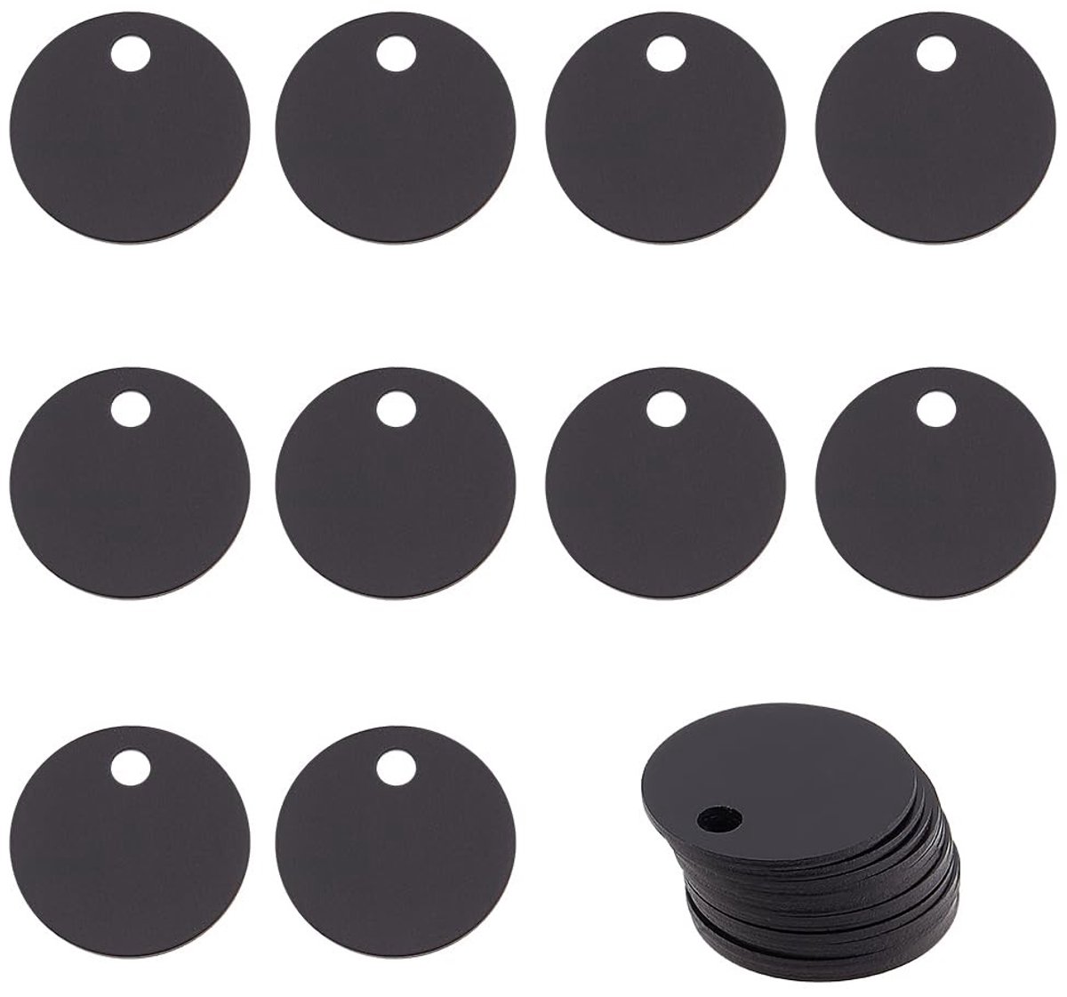 Dailygoods- Stempellabels 30 stuks - Ronde etiketten 20 mm - Aluminium etiketten - Blanco ID-labels - Voor lasergraveren - Geschikt voor hondenhalsbanden