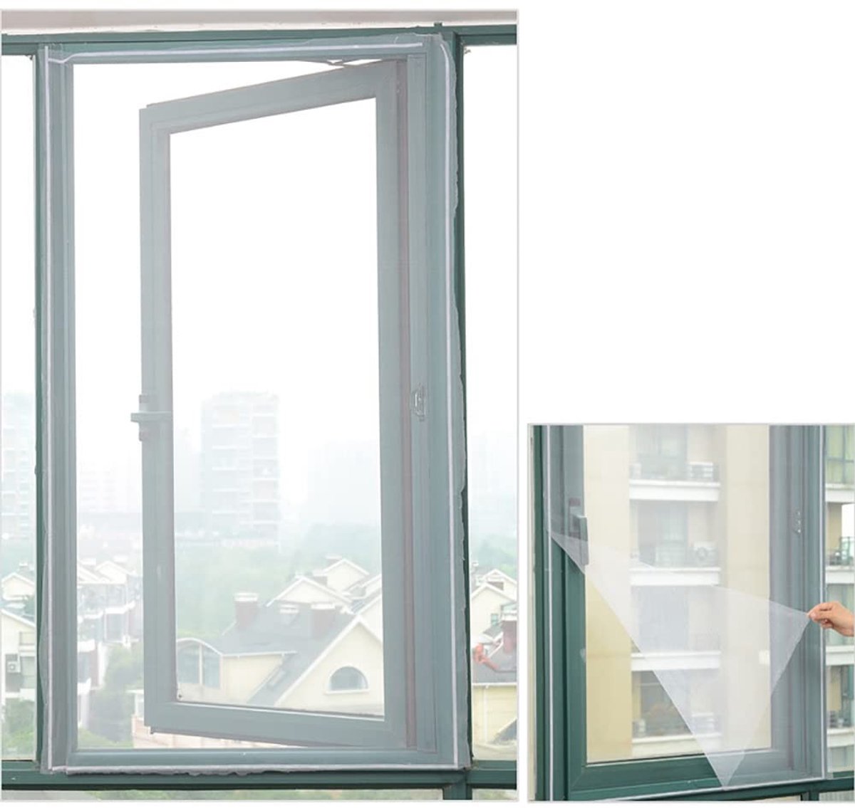 Dailygoods - Klamboe voor Venster 1,3 m x 1,5 m met Zelfklevende Tape