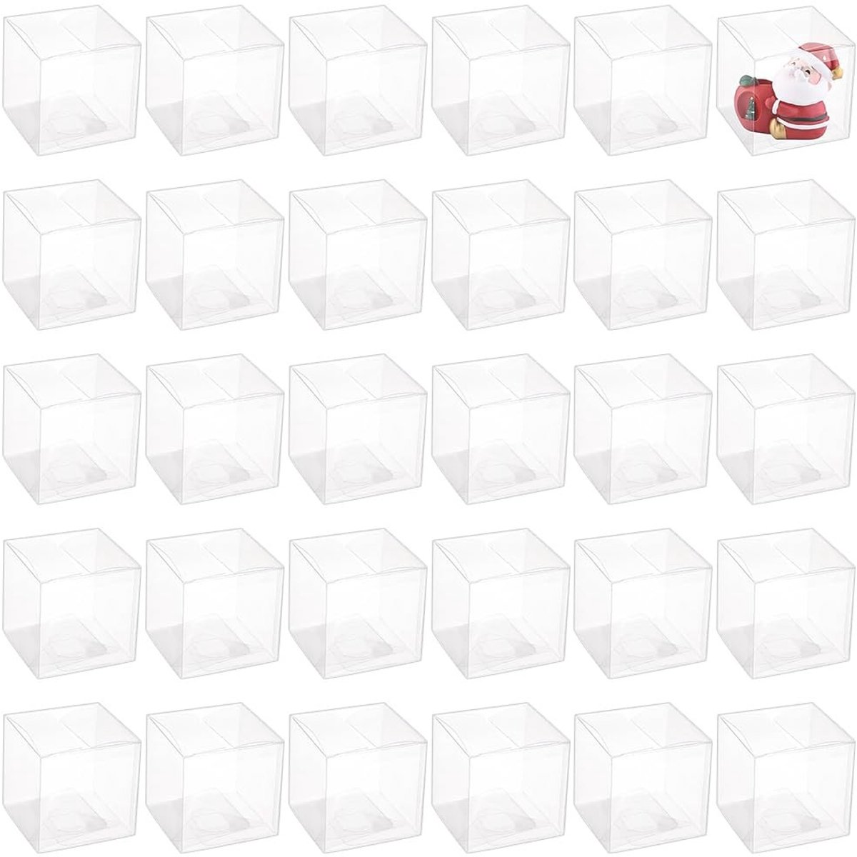 Dailygoods- Geschenkdoos Transparant - 72 Stuks - 9 x 9 x 9 cm - Plastic Opbergdoos - Cadeauverpakking - Beschermende Folie - Cadeaudoos