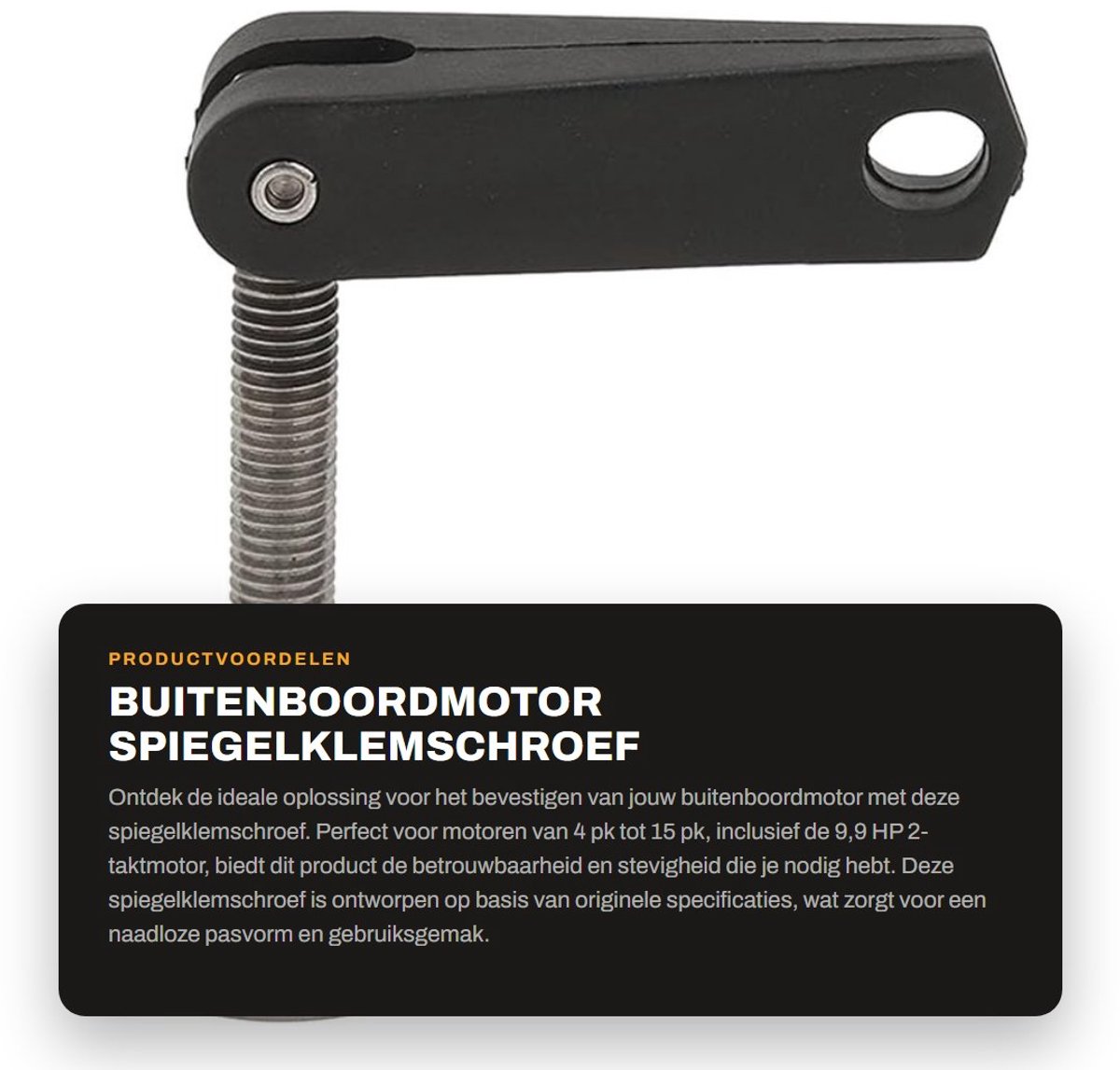 Dailygoods- Spiegelklemschroef 6E0 43118 00 - Buitenboordmotor - Handgreep - Duurzaam roestvrij staal - Veilige pasvorm - Geschikt voor 4-15 pk