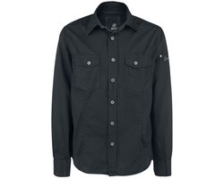 Brandit Slim Fit Shirt Longsleeve zwart Katoen -