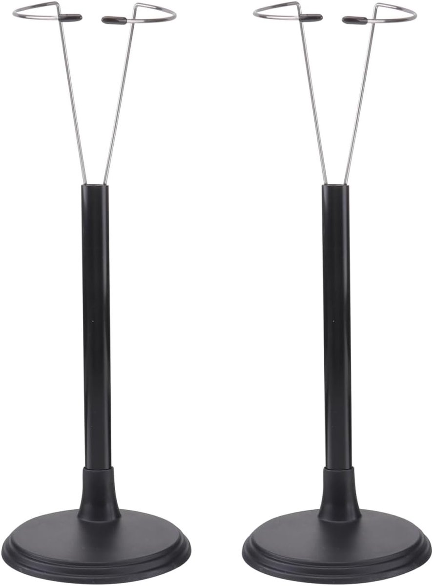 Poppenstandaard Display - Figurenhouder Set - Decoratie Presentatie - Duurzaam PVC Materiaal - 2 stuks - Zwart