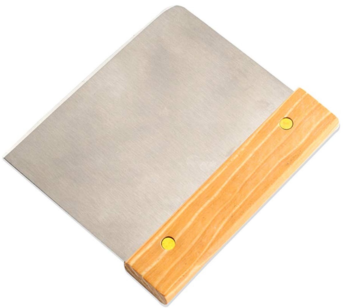 Dailygoods- Deegschraper Roestvrij Staal - Multifunctioneel Keuken Gereedschap - Gebaksnijder - Snijden van Pizza - Houten Handvat - Comfortabel in Gebruik - Keukenmes