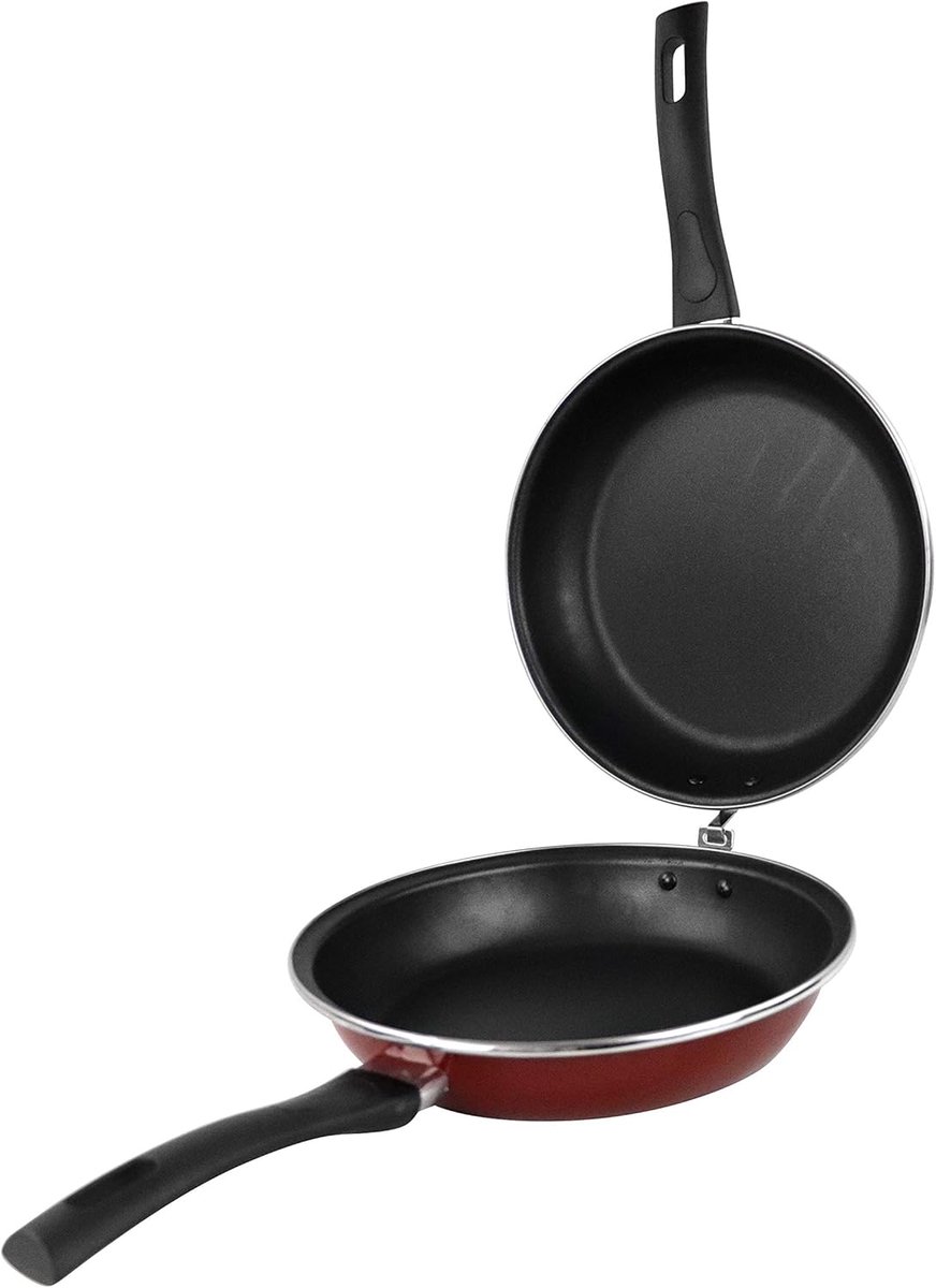 Omeletpan Praga Koekenpan Omeletten Draaien Dubbele Antiaanbaklaag 24 cm Rood