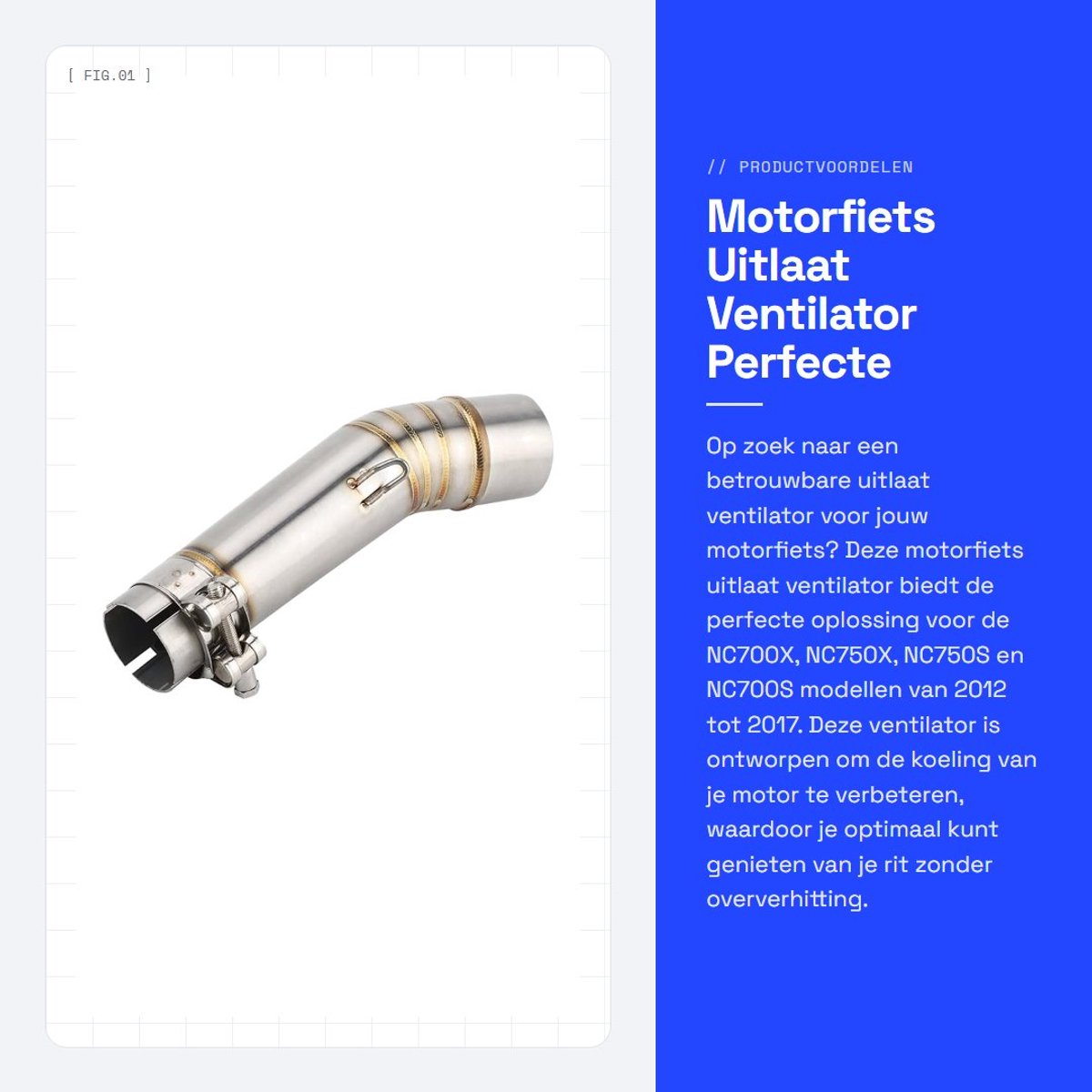 Dailygoods - Motorfiets Uitlaat Ventilator - Perfecte Koeling - Compact Formaat - Hoge Kwaliteit - Voor NC700X NC750X NC750S NC700S - Ideaal Voor Moto...