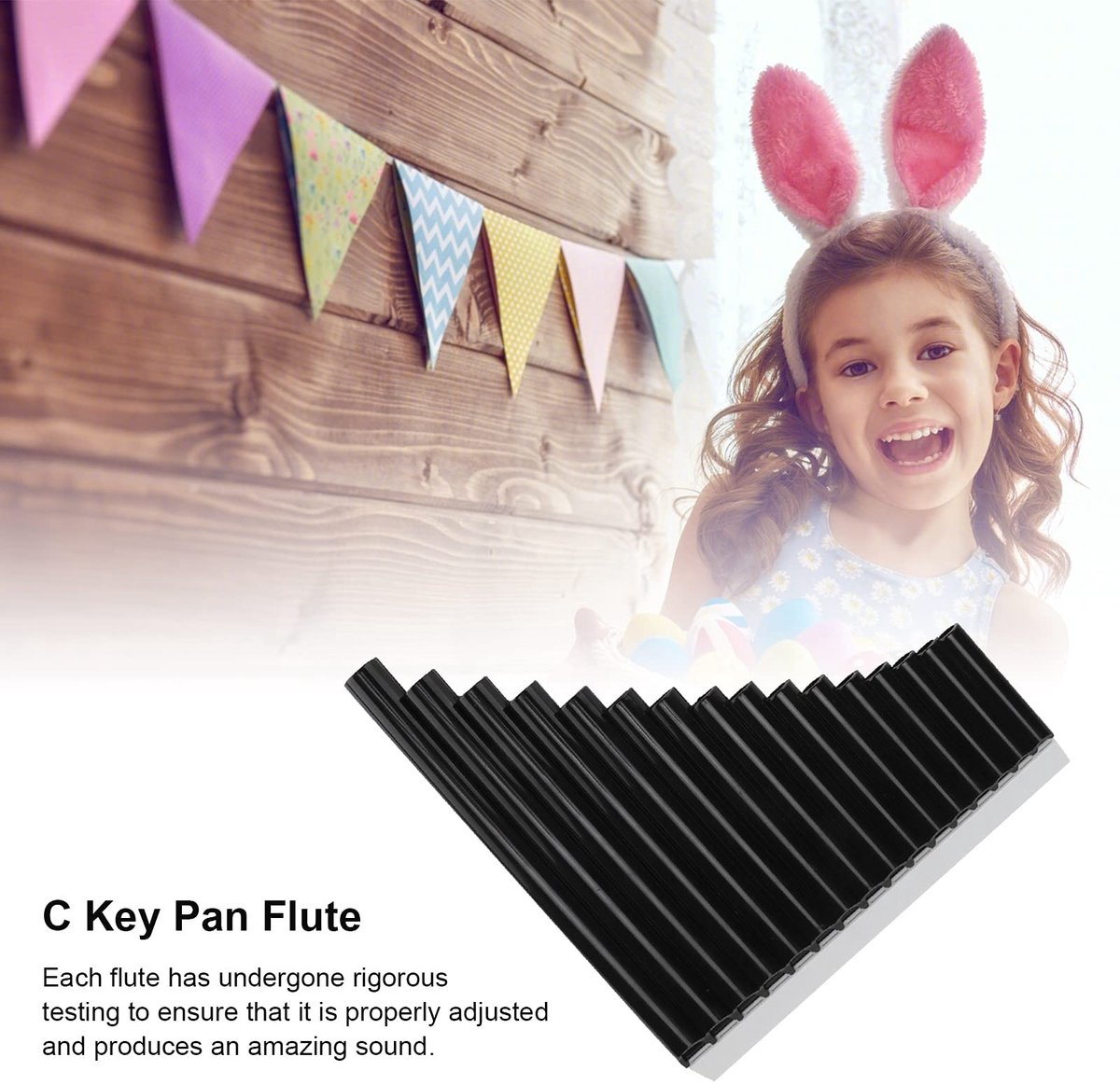 Dailygoods- Panfluit 16-toonsbuis - C-toets - Duurzaam ABS - Eenvoudig te leren - Inclusief gebruikershandleiding - Nylon handtas voor bescherming - Fluit