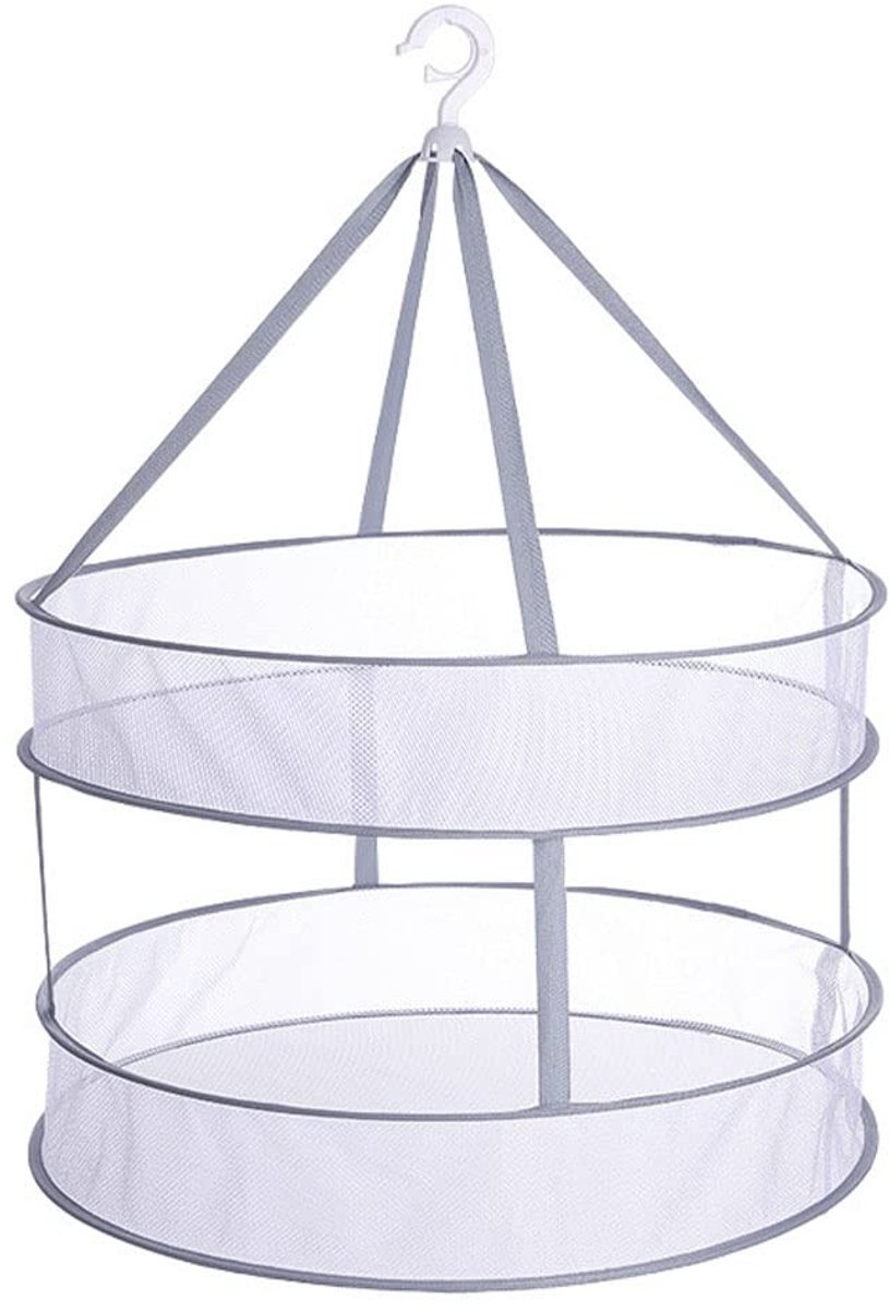 Dailygoods- Kruidendroogrek Opvouwbaar - Hangend Droogrek - Dubbellaags - Lichtgewicht Mesh - Ademend Ontwerp - Duurzaam Materiaal