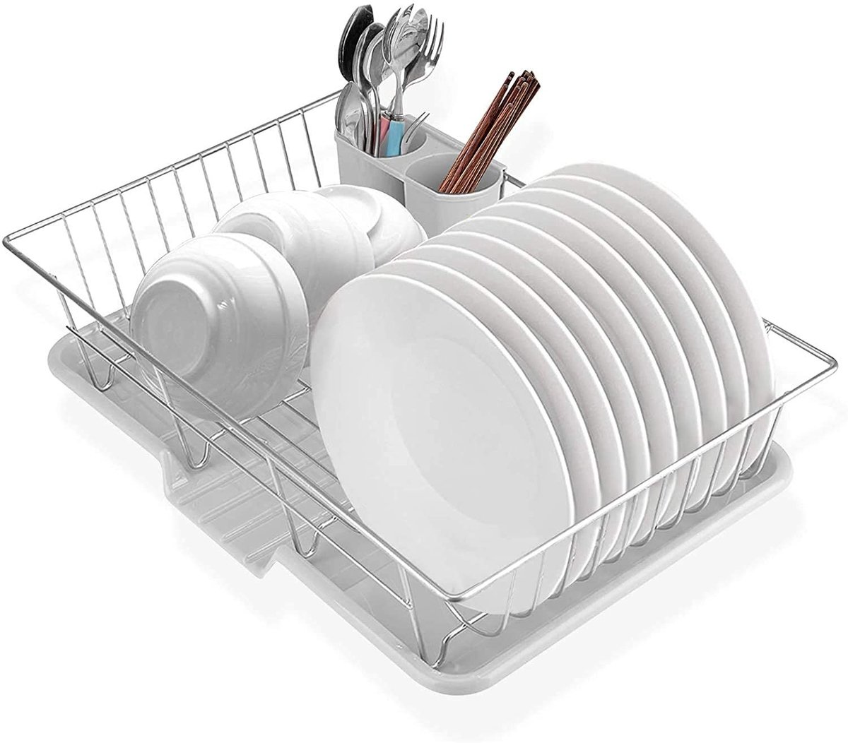 Dailygoods- Afdruiprek met lekbak - Afdruiprek inklapbaar - Gecoat metalen frame - Multifunctioneel droogrek - Geschikt voor servies - Eenvoudig te reinigen