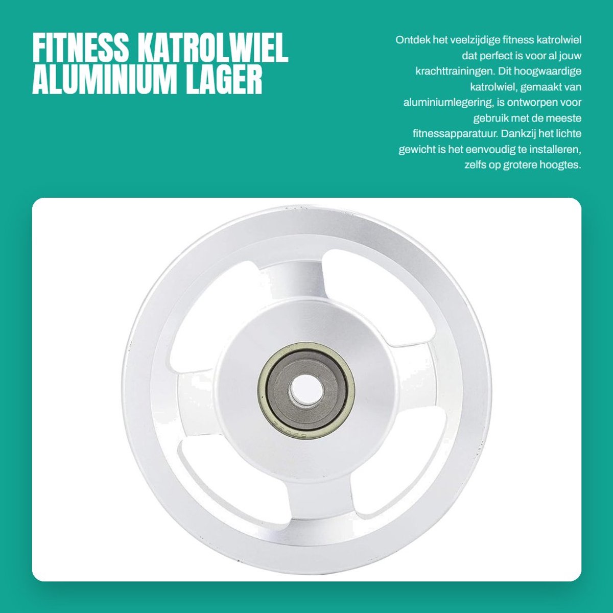 Dailygoods- Katrolwiel Aluminiumlegering 90/115 mm - Fitness Katrol - Universeel - Lichtgewicht - Duurzaam - Lage Wrijving - Fitnesskatrol