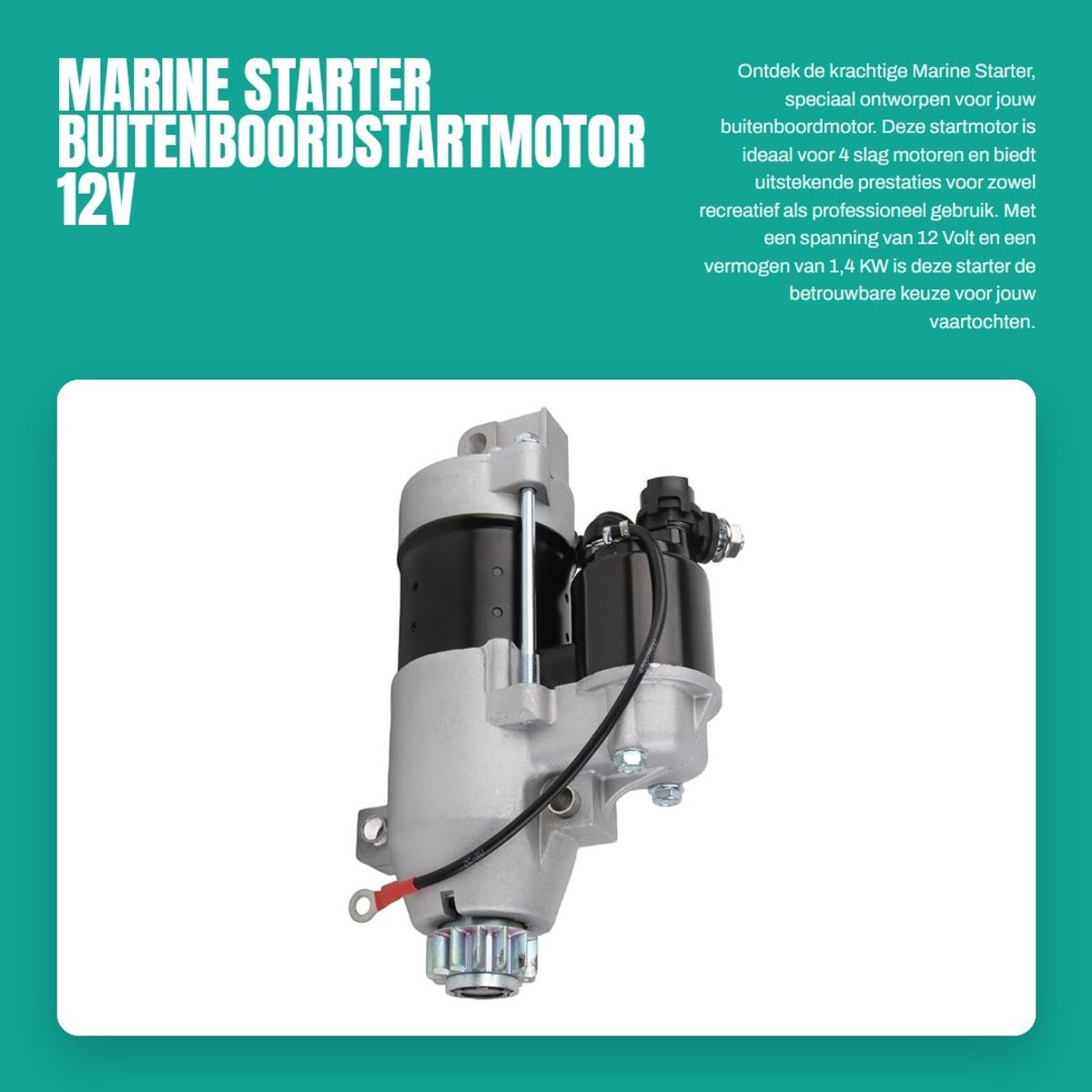 Dailygoods - Marine Starter - Buitenboordstartmotor - 12V - 1,4 KW - 13 Tandensplines - Vervanging voor 115ELPT - Geschikt voor 4 slag motoren