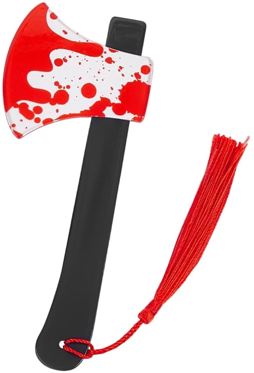 Dailygoods - Bloed Bladwijzer Halloween Boekenlegger met Acryl Bijl