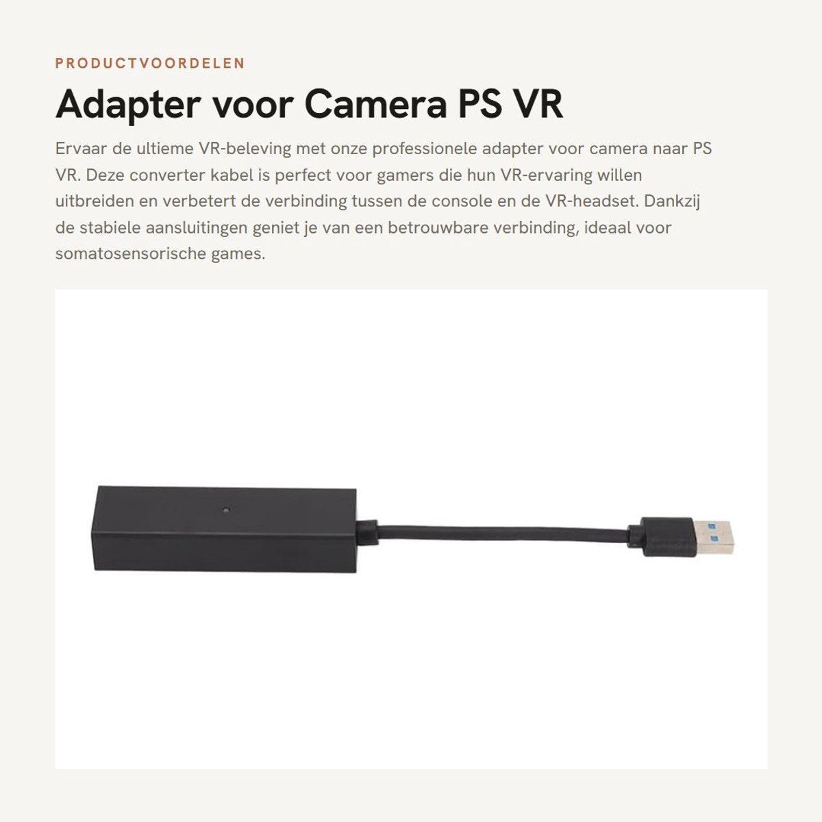 Dailygoods - Adapter voor Camera - PS VR Converter Kabel - Speel VR-games met gemak - Compact formaat - USB3.0 Plug en Play - Geschikt voor VR-toepass...
