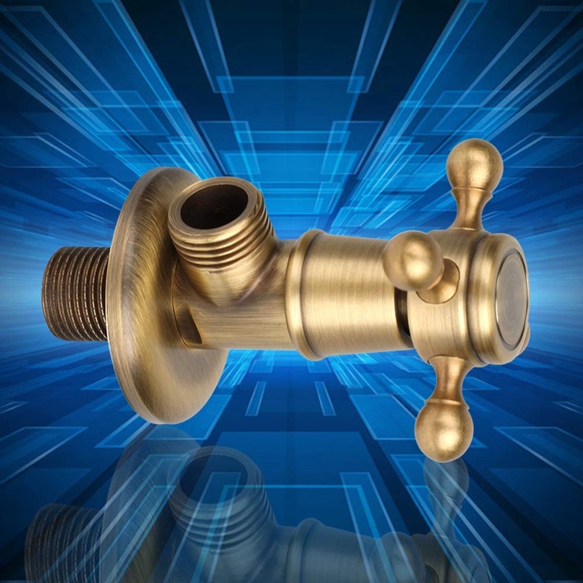 Dailygoods- Toilet Hoekventiel Driehoekig - Messing - Roestbestendig - Hoogwaardige Kwaliteit - Eenvoudige Installatie - Geschikt voor Sanitair - Hoekklep