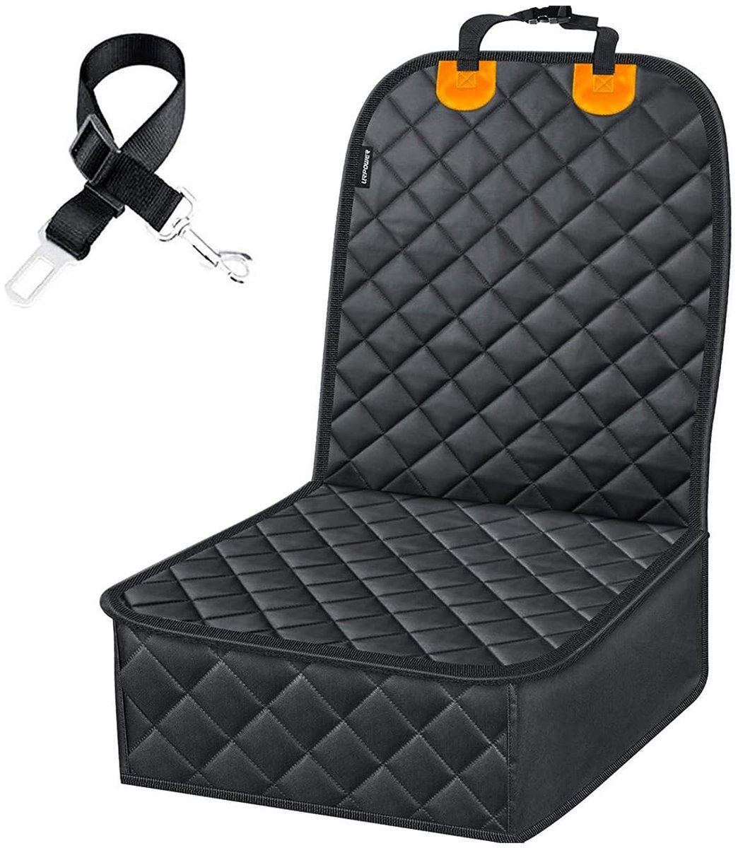 Dailygoods- Autostoelhoes Waterdicht - Antislip - Verstelbaar Veiligheidskoord - Elastische Opbergtas - Zwart - 50x45x50 cm - Hondentoilet