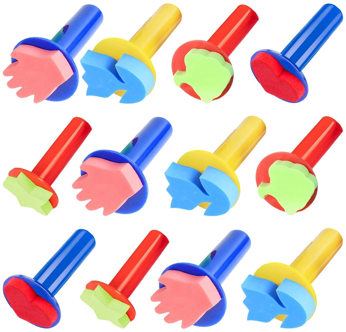 Dailygoods- Schildersponzen 15 Stuks - Sponskwasten - Schilderbenodigdheden - Schuimpenselen - Graffiti - Veilig EVA-Materiaal - Sponsstempels