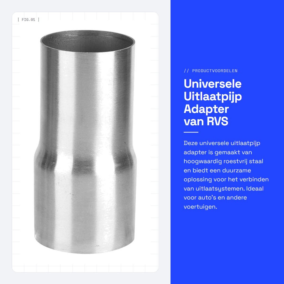 Dailygoods - Universele Uitlaatpijp Adapter van RVS