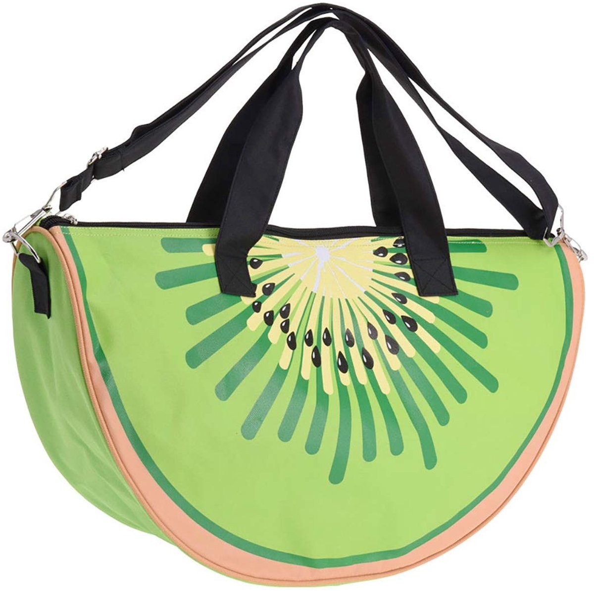 Dailygoods- Strandtas met rits - Shopper in fruit design - Verstelbare schouderriem - Ruimte voor handdoeken en zonnecrème - Afmetingen 49 x 28 x 15 cm - Boodschappentas