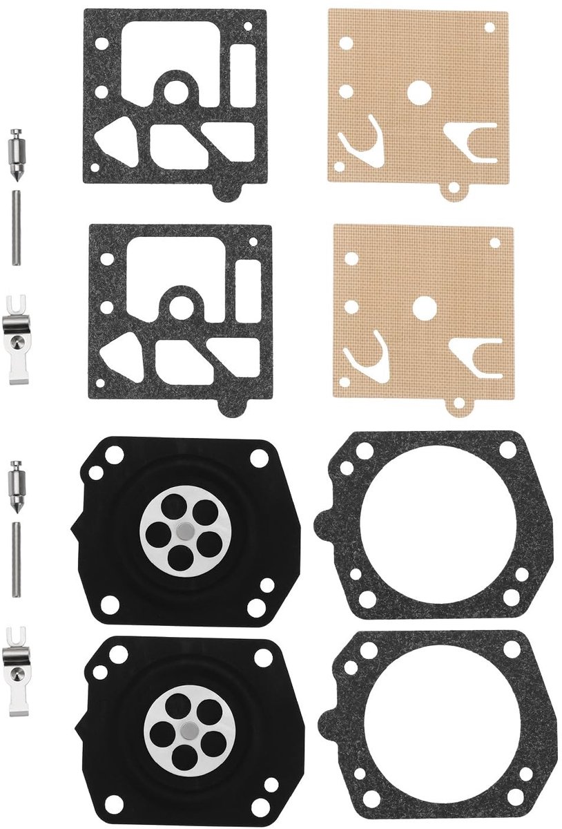 Dailygoods- Carburateur Membraan Reparatieset - 2 Sets - Compatibel met Walbro HDA 286/308/261/261B - Compatibel met Wacker BS50-2/BS60-2/BS70-2 - Duurzaam Metaal/Rubber - Uitstekende Slijtvastheid